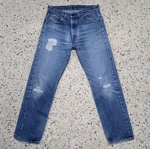 Levi's Ripped Cotton Straight Leg Jeans W32/L31